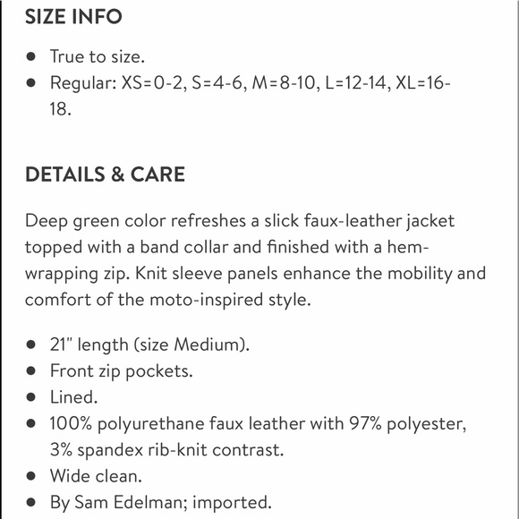 Sam Edelman Elise Faux Leather Moto Jacket - Picture 10 of 12